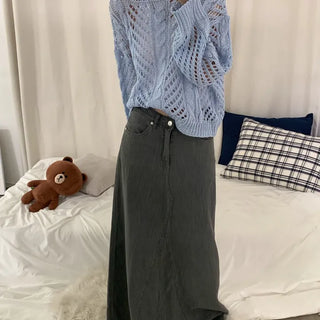 [Delicate/Slim Fit] Scallop See-through Mesh Knit (7 colors)