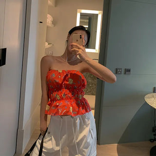 Undersea Shirred Tube Top