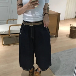 Non-fade stitch Bermuda denim