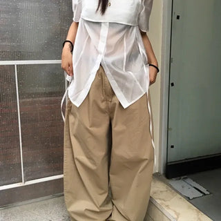 Living Shirred Cotton Pants