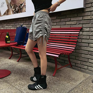 Winter Shirred Elastic Waist Shorts