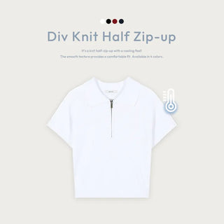 D'V Ribbed Knit Half-Zip