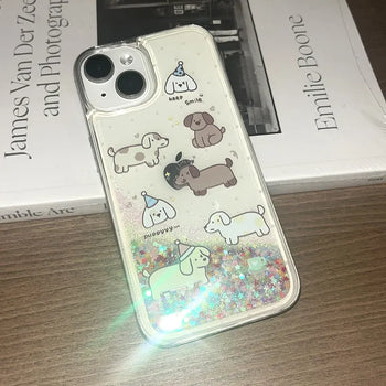 Puppies Glitter Pearl Glitter iPhone Case