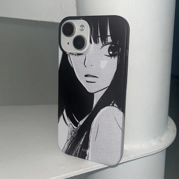 Sawako Japanese Black and White Anime Hard iPhone Case