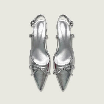 Patent Leather Ribbon Slingback Heels