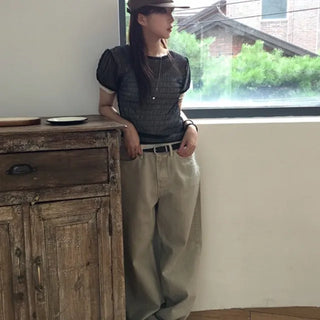 Dyed Washed Beige Pants