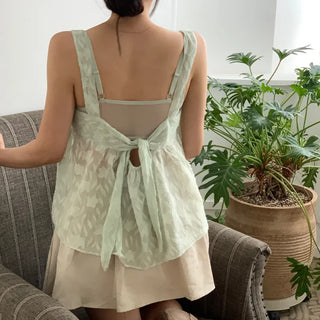 Flower See-through Layered Frill Bustier