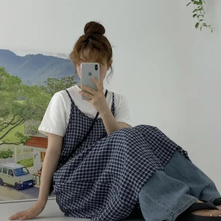 Kunen check layered dress