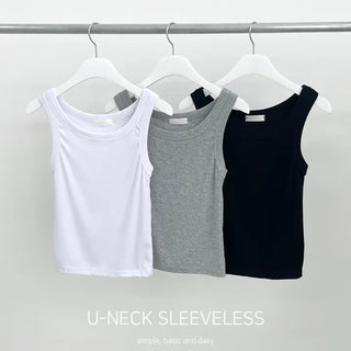 India U-neck Ribbed Sleeveless