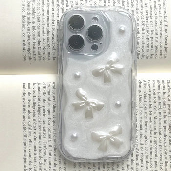 Lovele Ribbon 3D White Full Cover iPhone Case