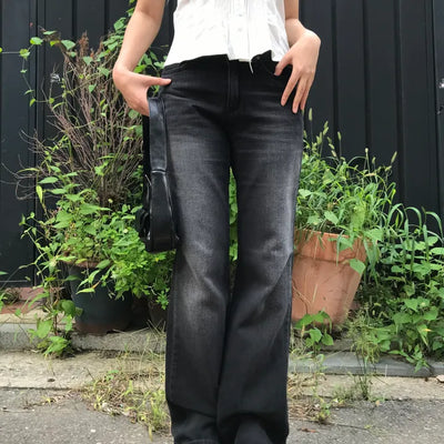Black spandex denim bootcut