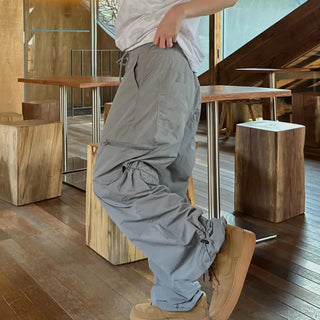 Unisex Diagonal String Parachute Two-Way Pants