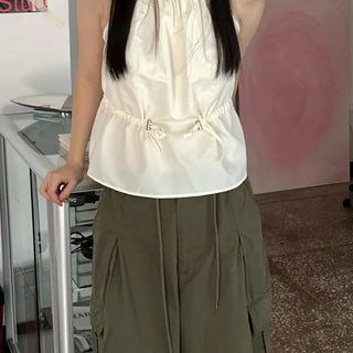 halter sleeveless blouse