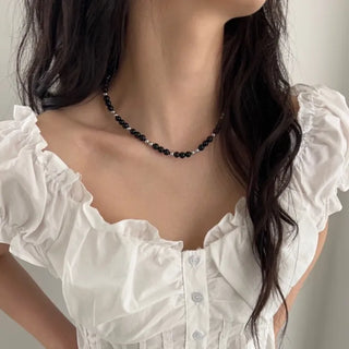black gemstone necklace