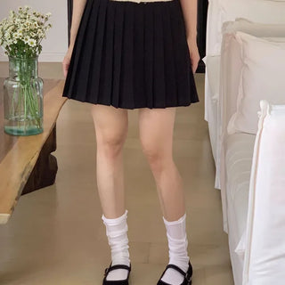 Autumn A-line Pintuck Pleated Mini Skirt