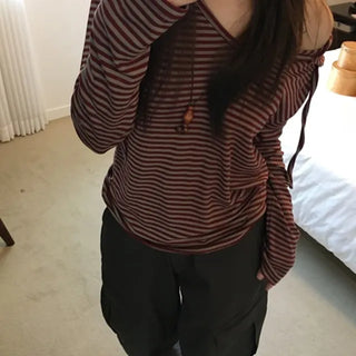 Dipping Striped Hoodie