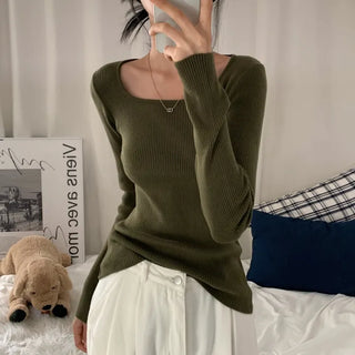 [Slim Fit/Gorgeous Fit] Basic Square Ribbed Autumn Knit (6 colors)