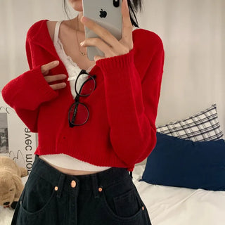 [Transitional Season Item/Gorgeous Fit] Autumn Daily Crop Point Cardigan (5 colors)