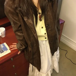 Half Leather Coat