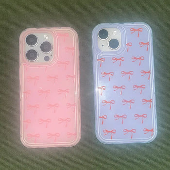 Cony Color Block Ribbon Pattern Jelly iPhone Case