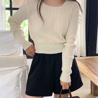 Spring Cashmere Wool Square Cable Knit