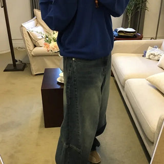 Curved Cut Riveted Denim