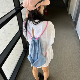 Pink Ribbon Star Denim Backpack