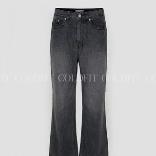 Loose-fit washed denim pants