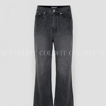 Loose-fit washed denim pants