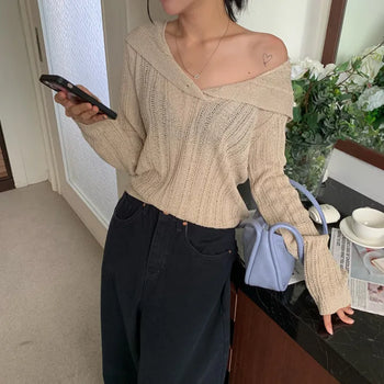 [Delicate/Guaranteed Fit] One-Button Sailor Knit (4 colors)