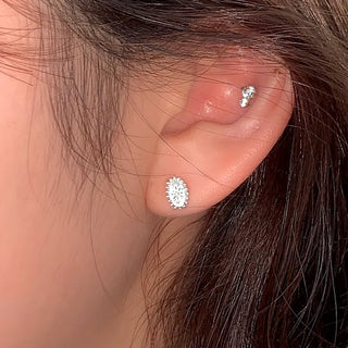 (Silver 925) Sun Pendant Piercing Vintage Ethnic Summer Inner Conch Outer Conch Silver Earrings