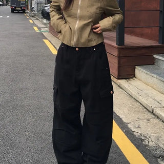 Cutout Hard Wide Cargo Pants