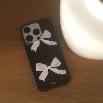Rebel Lace Ribbon Black Hard iPhone Case