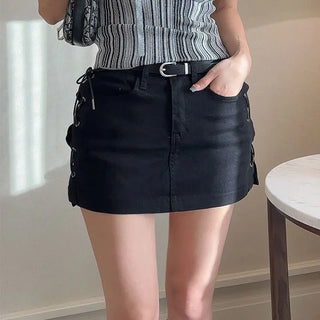 Attendy eyelet half-high skirt-pants