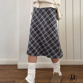 Mori Check Midi Skirt