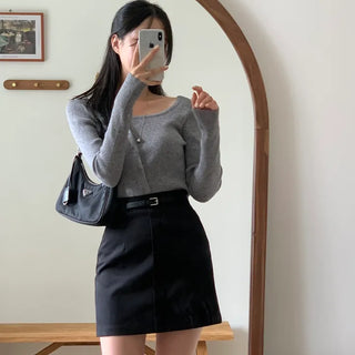 Root Asymmetrical Off-Shoulder Ribbed Knit Cardigan