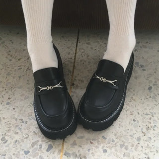 Stitch platform loafers