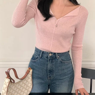 Youth Wool Slit Slim Fit Ribbed Knit