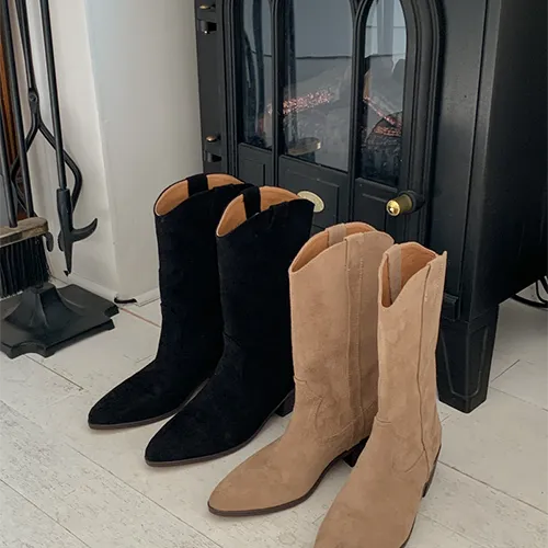 Sword Suede Middle Western Boots, Boots for Petite Women