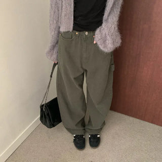 [New Autumn Arrival] Maxi Wide-Leg Cotton Long Pants with Point (2 colors)