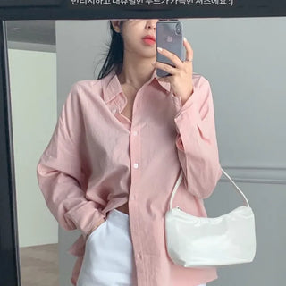 Venti Pastel Boyfit Washed Cotton Shirt