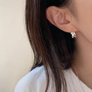 Cross X-Line One-Touch Ring Earrings