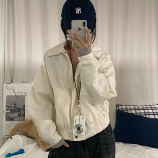 [Loose Fit/Transitional Season Item] Cracked Leather Windbreaker Jacket (3 colors)
