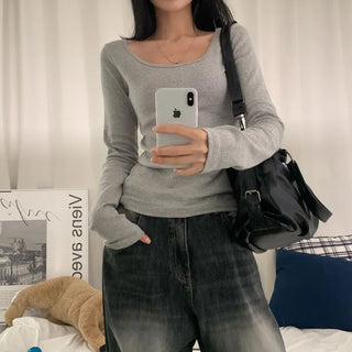 [Slim Fit/Fit Guaranteed] Basic Round Plain Cotton Long Sleeve Inner Tee for Autumn/Winter (6 colors)