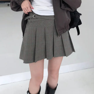 Billy Check Pleated Mini Skirt (one color)