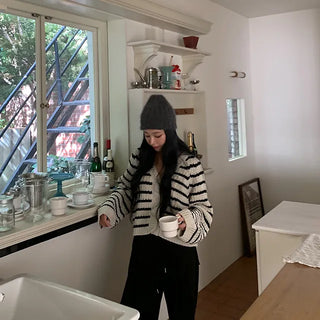 Striped Embossed Cardigan