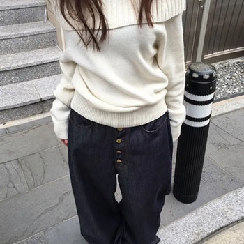Thick Wool Off-Shoulder Knit
