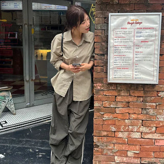[UNISEX] Track Line Parachute Nylon Pants 2 colors