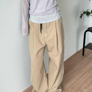 Unisex Cotton Stitch Pintuck Pants