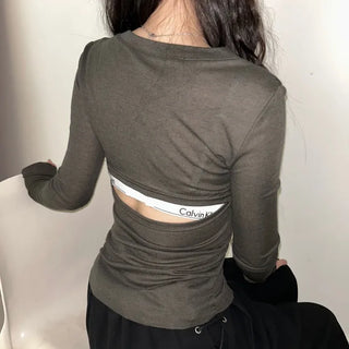 back slit slim t-shirt